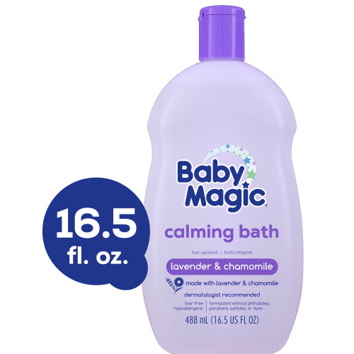 Baby Magic Tear-Free Lavender and Chamomile Calming Baby Bath, Hypoallergenic, 16.5 oz.