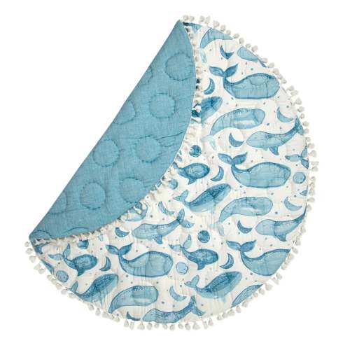 Cotton Quilted Activity Playmat - Caspian Whales