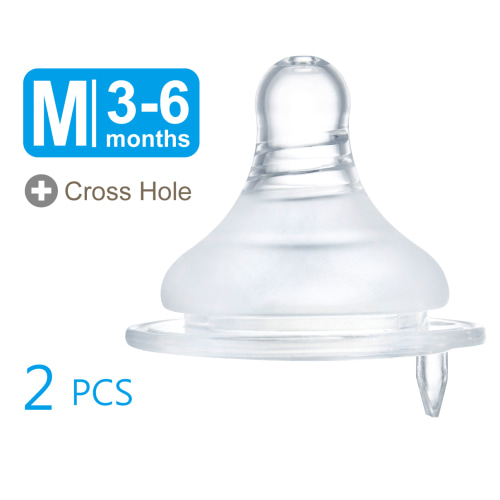 Simba Mother's Touch Wide Neck Anti-Colic Nipple (Set of 2, Cross Hole) (Medium)