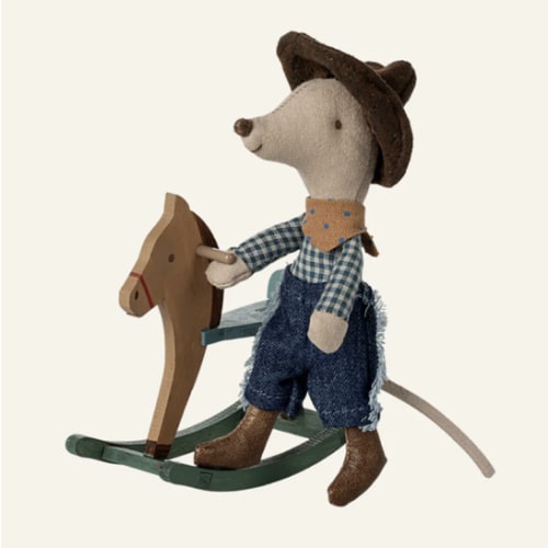 COWBOY MOUSE ON ROCKING HORSE, LITTLE BROTHER