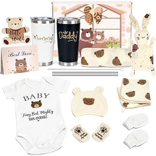16pcs Gender Reveal Gift, Baby Shower Gifts and Pregnancy Gift for New Parents, New Mom Care Package, First Time Moms Gift Box, New Mom Gift for Expecting Mom to be, Baby Welcome Box