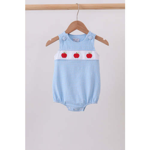 Blue Apple Smocked Bubble