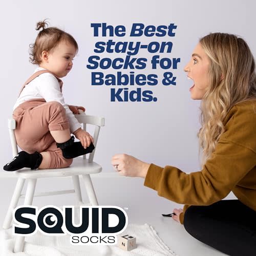 squid socks Grip Socks for Babies & Toddlers | Viscose from Bamboo Anti-Slip | Shark Tank Featured | US Age 0-6M Cloud