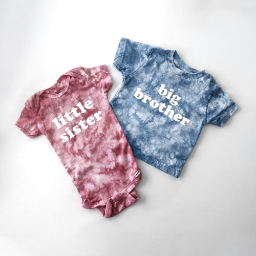Big Sister / Brother OR Little Sister / Brother Custom Tie Dye Baby Bodysuit OR Toddler or Youth T-Shirt