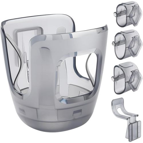 Stroller Cup Holder Fits for UPPAbaby Vista/Vista V2/Vista V3/Cruz/Cruz V2/Cruz V3/Minu/Minu V2/Minu V3/Minu Duo, Holds Different Drink Sizes, One-Hand Quick Install/Remove, Folds with Stroller