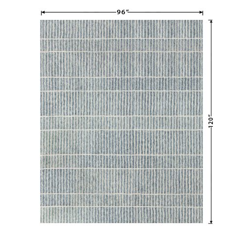 allen + roth Serene Sails 8 x 10 (ft) Tufted Wool Blue Ivory Rectangular Indoor Professionally Clean Only Area rug