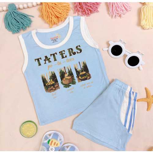 Funny Taters Quote Baby Pajama Set, Po-Ta-Toes Boil Em Mash Em Baby Outfit, Lord Of The Rings Fan Parent Gift, Nerdy Baby Shower Sleepwear