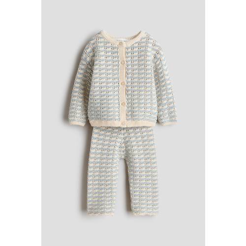 2-PIECE POINTELLE-KNIT COTTON SET / size: 12M (9-12M)