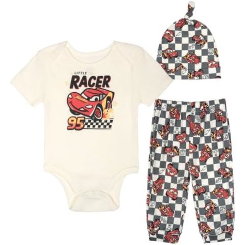 Disney Baby Boys' New Baby 3-Piece Bodysuit Pants and Hat Set