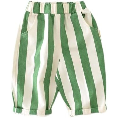 Spring Autumn 6Months-3Years Toddler Thin Cotton Stripe Elastics Pants for Baby Boys and Girls