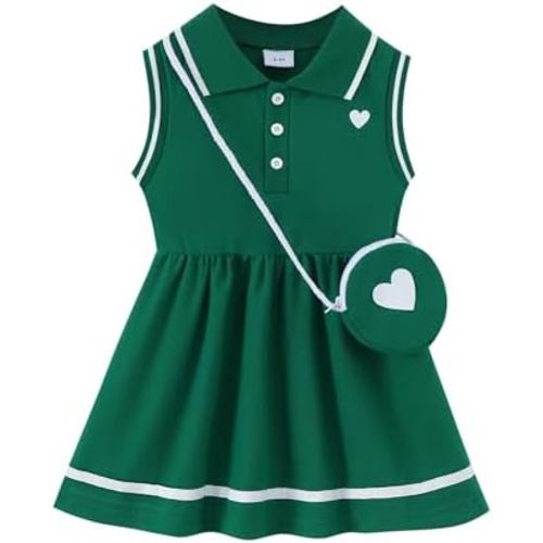 Saeaby Little Toddler Girl Sporty Dress Summer Clothes Ruffle Sleeveless Kids Dresses Sport Causal Sundress Girl Outfits