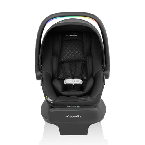 Evenflo LiteMax NXT Rear-Facing Lightweight Preemie and Infant Car Seat 3-30lbs with SensorySoothe. Easy Install with Base (Jasper Black)