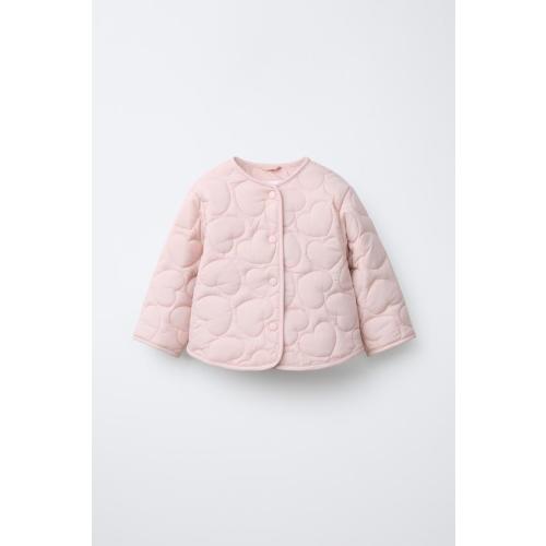 WATER REPELLENT HEART PUFFER JACKET - Pink | ZARA United States