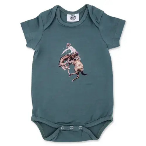 Teal Bronc Onesie – Cowkid Clothing Company