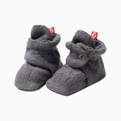 Zutano Cozie Fleece Bootie - Grey, 6 M