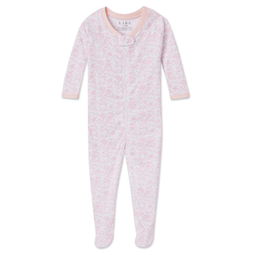 LAKE | Baby | Pima Cotton Pajamas | English Rose Garden Floral Baby Sleeper