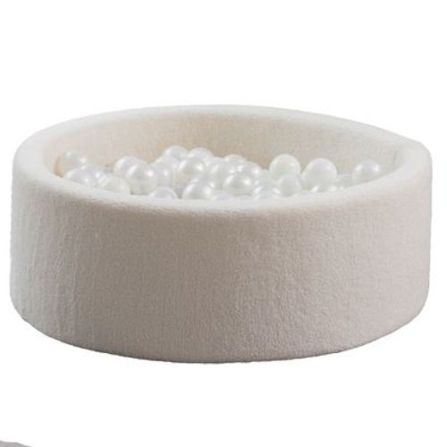 KIDKII Round Ball Pit Soft Teddy Indoor Play Toy for Toddlers, 200 Balls, Cream