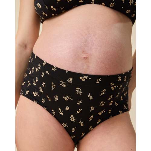 Storq Recovery Briefs Postpartum & Pregnancy & Maternity C-Section Friendly | Black Wildflower - Kindred Bravely