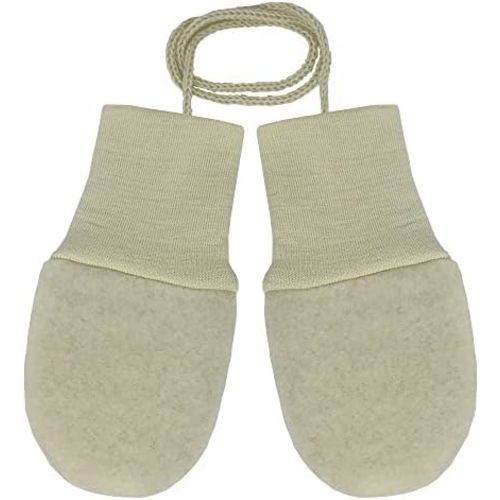 Ecoable Baby Thumbless Mittens: Organic Merino Wool Snow Gloves with String