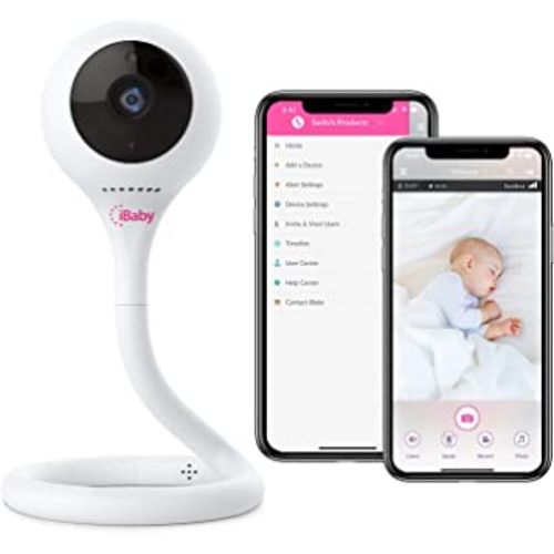 iBaby M2C WiFi Baby Monitor Camera with FHD Audio 1080P with Night Vision Wall Mount Kit Included 2021 Updated Video Audio Quality with Motion Crying Alerts, White