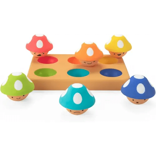 Sassy Mischievous Matching Mushrooms, Sorting Board, Social Emotional Learning Toy, STEM, 12+ Months