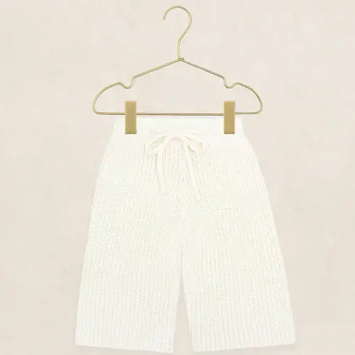 Knit Chunky Wide Leg Pants - Ivory