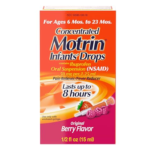 Infants' Motrin Concentrated Drops, Fever Reducer, Ibuprofen, Berry Flavored.5 Oz