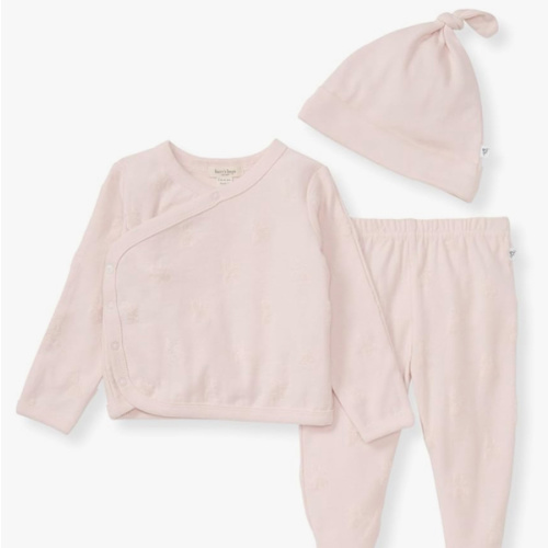 Burt's Bees baby-girls Take Me Home Set, 3-piece Top, Pant, and Hat Bundle