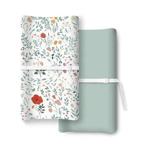 Extra Stretchy Changing Pad Cover, Ultra Soft Premium Jersey Knit Changing Pad Sheets, Unisex for Boys Girls, Fits All Standard Changing Tables/Dresser Tops - 2 Pack