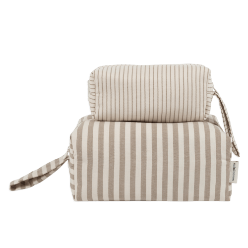 Loop Beige Stripes Toiletry Bag Set · Minicoton