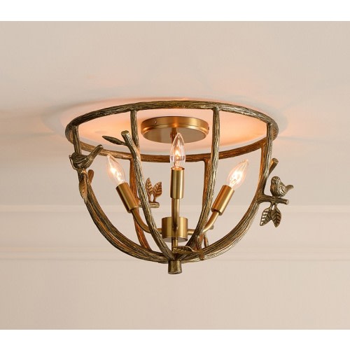 Sculpted Bird Flush Mount (15")