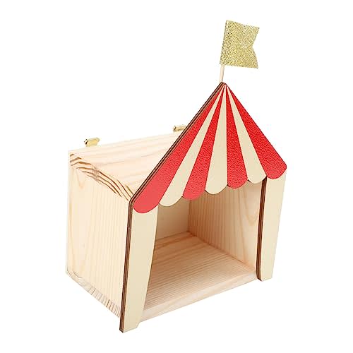 MAGICLULU Wooden Circus House Shelf Creative Wall Storage Box for Room Decor Premium Quality Ornament for Parties Festivals Fun Carnival Design for Desktop Dresser Display