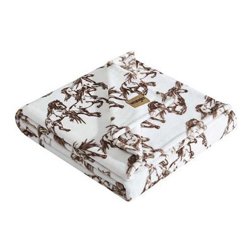 Wrangler Mustangs Brown Throw Blanket