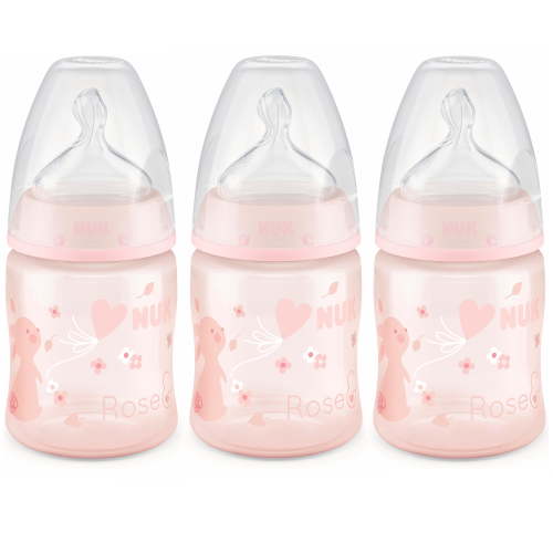NUK Smooth Flow Anti-Colic Bottle, Rose & Blue, Colors May Vary, 5 oz, 3 Count
