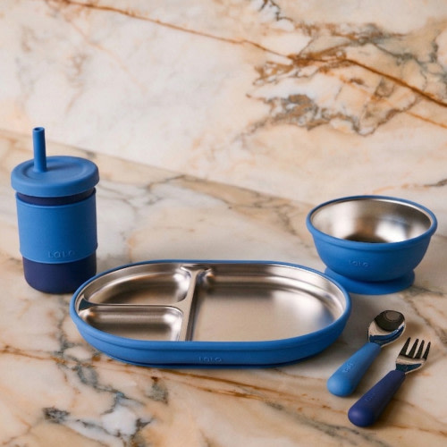 Stainless Mealtime Essentials - 5pc Set - Oatmeal