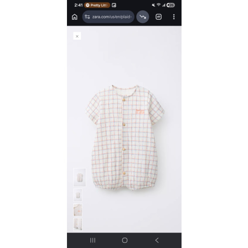 PLAID EMBROIDERED TEXT ROMPER - White | ZARA United States