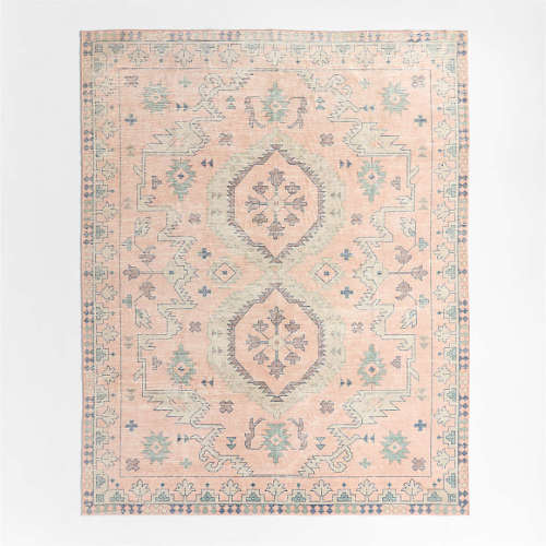 Ember Pink Floral Washable Area Rug 8'x10'