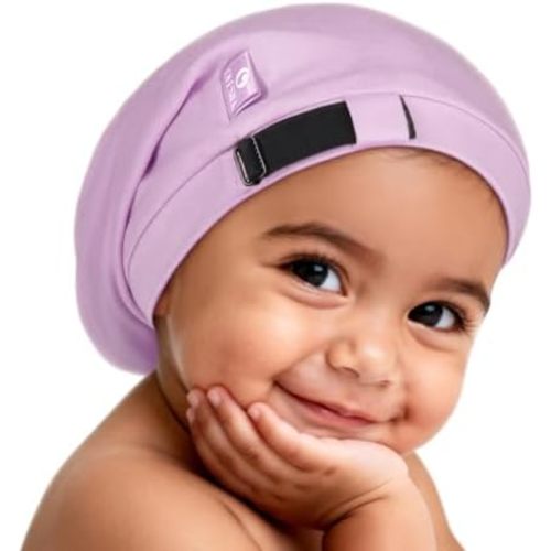 OLESILK Silk Baby Bonnet 6-12 Months: 100% Mulberry Silk & Modal, Anti-Frizz for Curly Hair, Adjustable Fit Growing Toddler