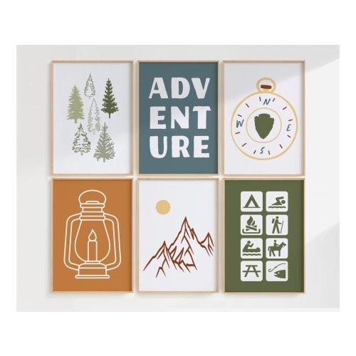 National Park Inspired Kids Nursery Art Bundle | National Park Nursery | Camp theme room | Camping nursery | Adventure Nursery | Forest room