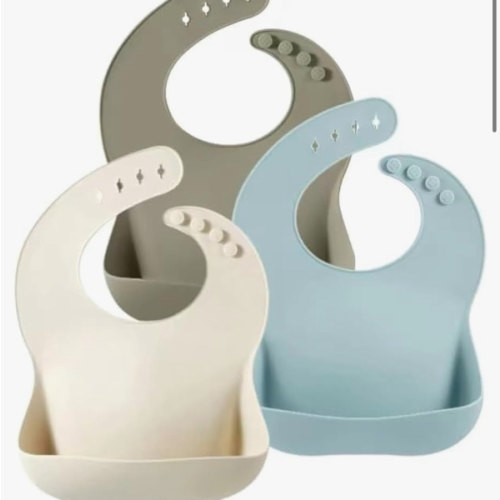 Amazon.com: PandaEar Set of 3 Silicone Baby Bibs Waterproof, Soft, Unisex, 10-72 Months