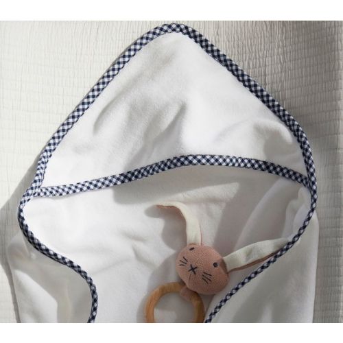 Gingham Baby Hooded Towels | Navy