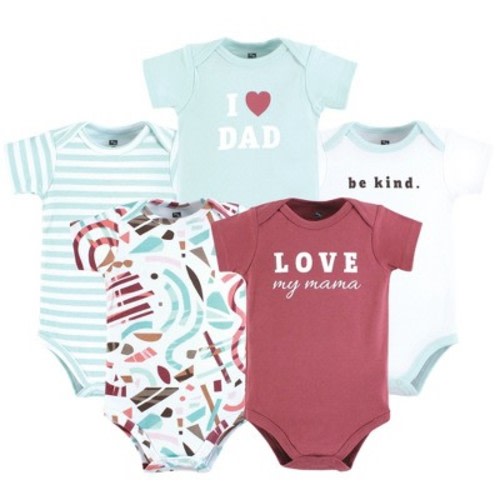 Hudson Baby Infant Girl Cotton Bodysuits, Girl Abstract, Newborn