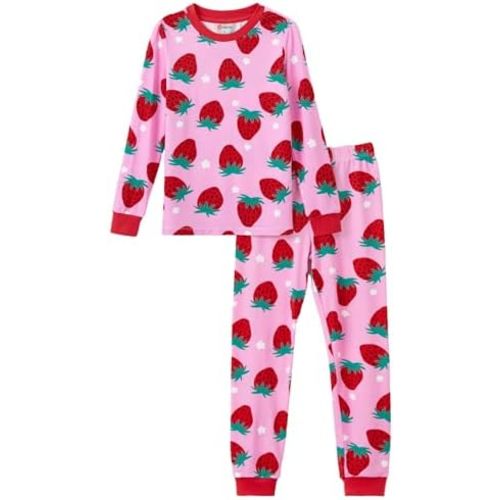 PATPAT Kids 2 Pieces Pajama Sets with Bamboo Viscose,Snug Fit Pjs for Girls,All-Season Comfort Sleepwear, Ages 2-12 Years