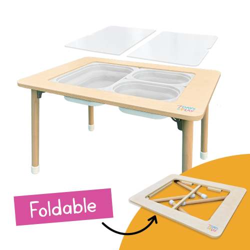 Foldable Sensory Play Table for Kids with Bins and Lids | 7 Days of Play
