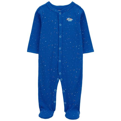 Baby Dinosaur Snap-Up Thermal Sleep & Play Pajamas - 3M - Style,Blue
