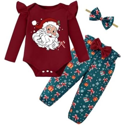Baby Girl Clothes Newborn Infant Cotton Ruffle Romper+ Floral Pants + Headband Sets Fall Winter Outfits