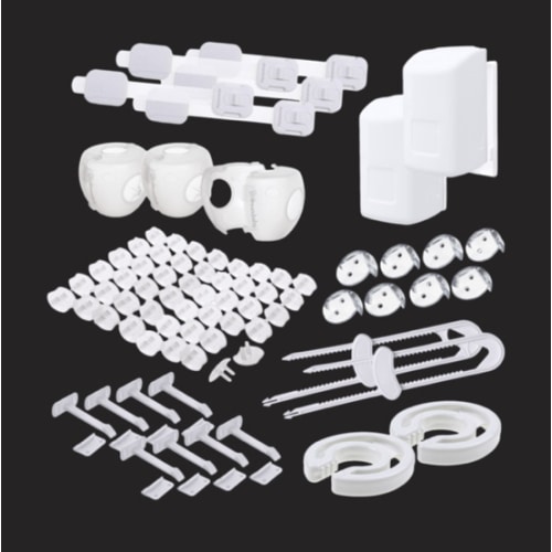 Baby Proofing Kit, 6 Child Proof Cabinet Locks, 32 Outlet Covers, 6 Anti-Tip Furniture Anchors and 12 Corner Protectors, Child Safety Essentials to Protect Kids at Home