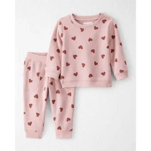 Baby Girl Waffle Knit Top & Pant Set Made with Organic Cotton - Little Planet | Carter's