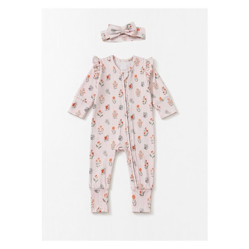 Amelia Rose Convertible Romper Floral Print with Matching Headband