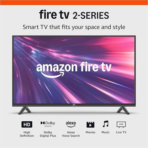 Amazon Fire TV 32" 2-Series, HD smart TV with Fire TV Alexa Voice Remote, stream live TV without cable